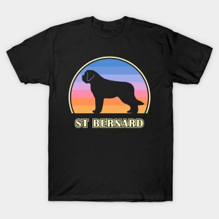 St Bernard Vintage Sunset Dog T-Shirt